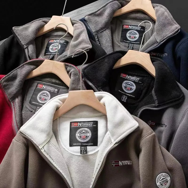Chaqueta de Polar para Hombre con Cremallera — Abrigo de Otoño e Invierno