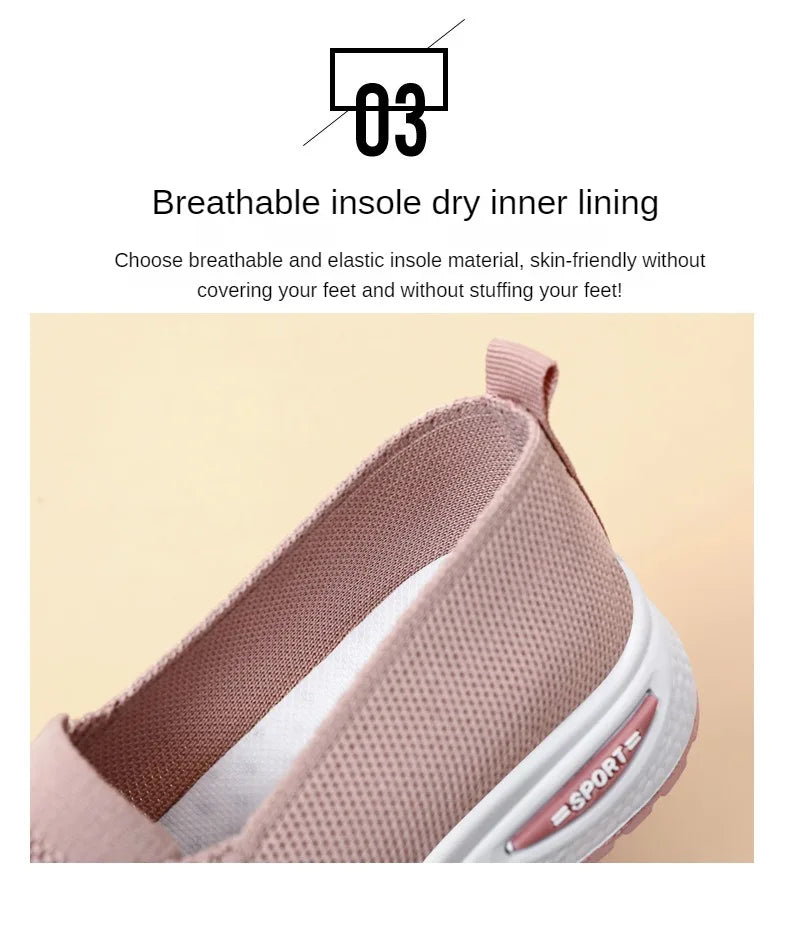 Zapatillas de Mujer Casual — Malla Transpirable, Suela Gruesa