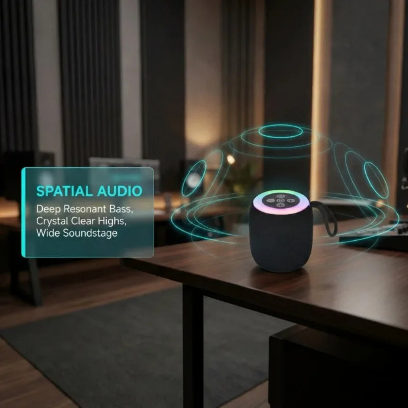 Parlante Bluetooth Portátil con Luces RGB y Sonido 5W