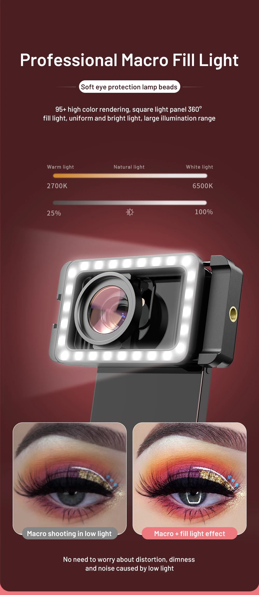 Lente Macro 15X APEXEL con Luz LED para iPhone y Samsung