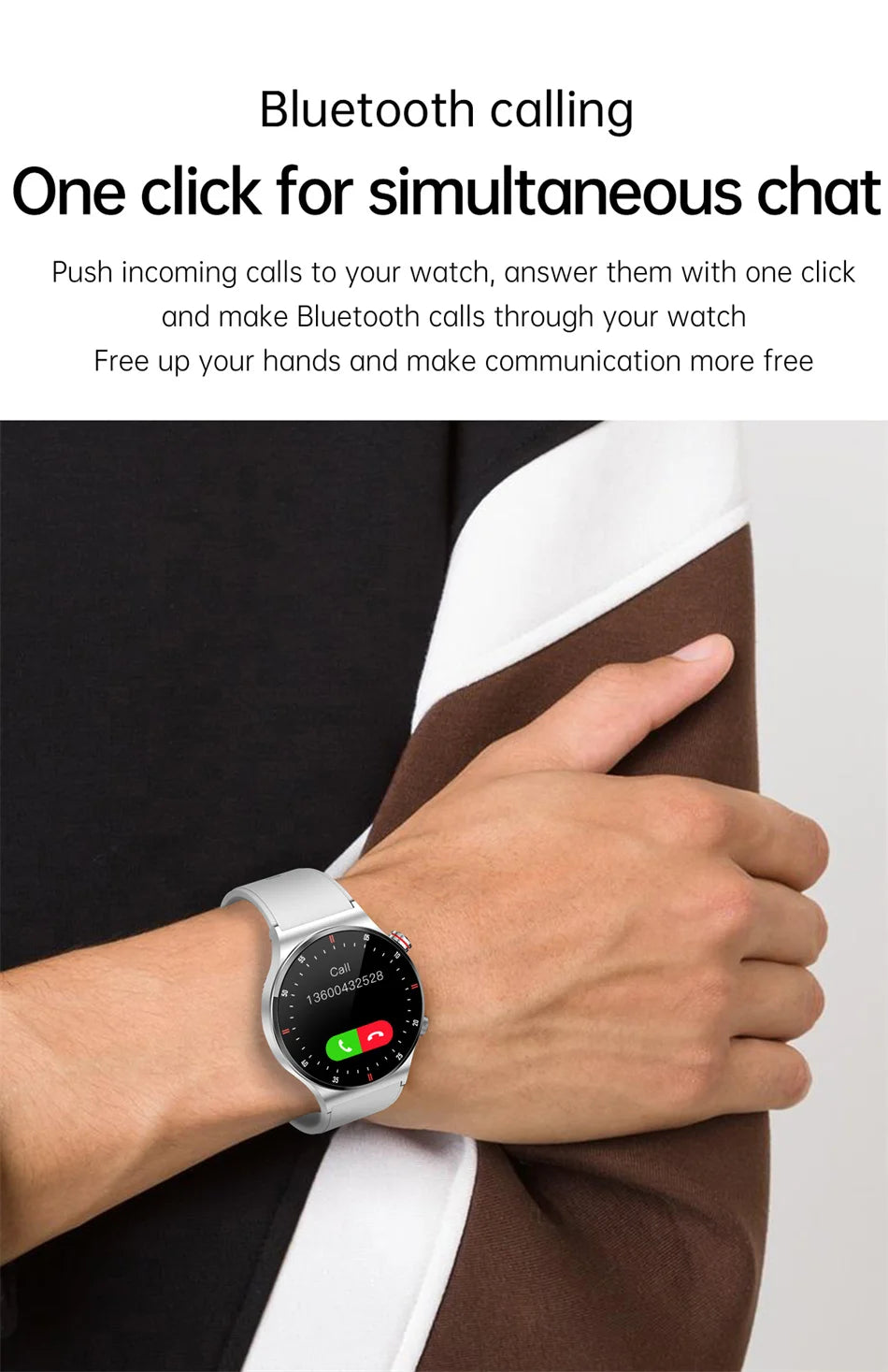 Reloj Inteligente Deportivo con Pantalla Táctil y Llamadas Bluetooth