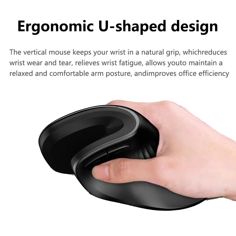 Ratón inalámbrico Vertical Warvank U2, ergonómico, óptico, cómodo, silencioso, para oficina, DPI, ajustable, 800/1200/1600 para PC y portátil
