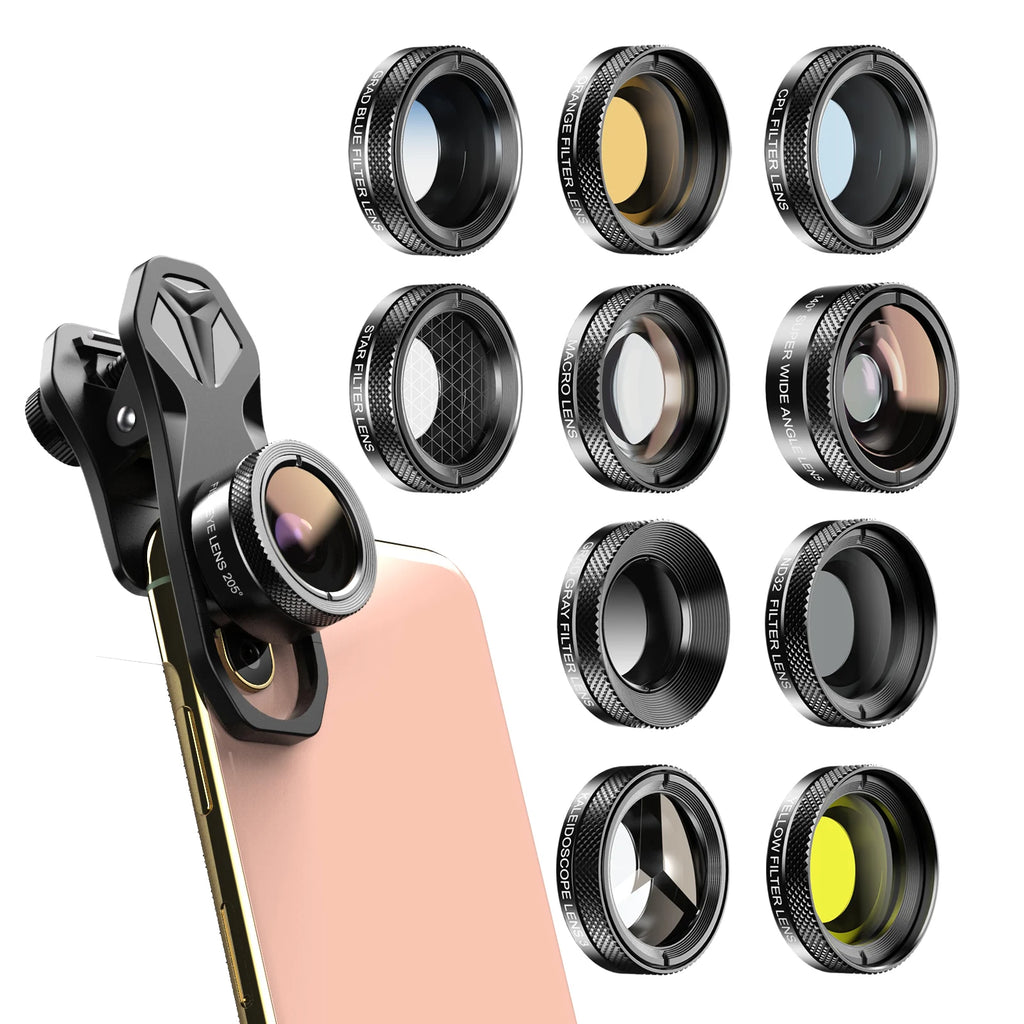 Kit de Lentes para Cámara de Teléfono APEXEL 11 en 1