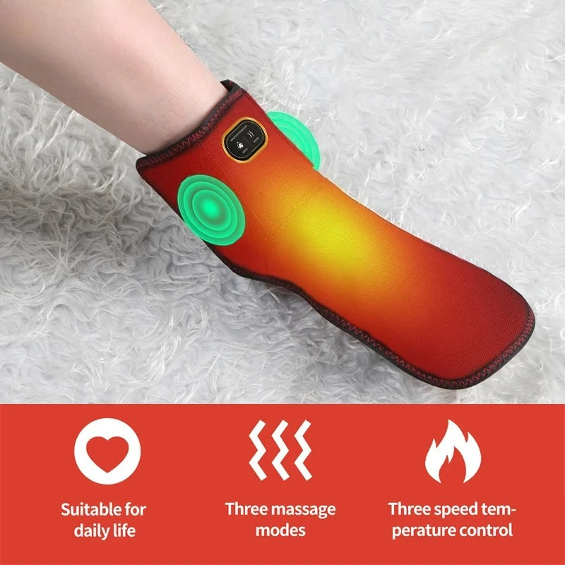 Masajeador Eléctrico de Tobillo con Calor, 3 Niveles de Ajuste - Relajación Muscular y Comodidad para las Articulaciones del Tobillo - Cuidado de los Pies para Entusiastas del Fitness y Personas Mayores