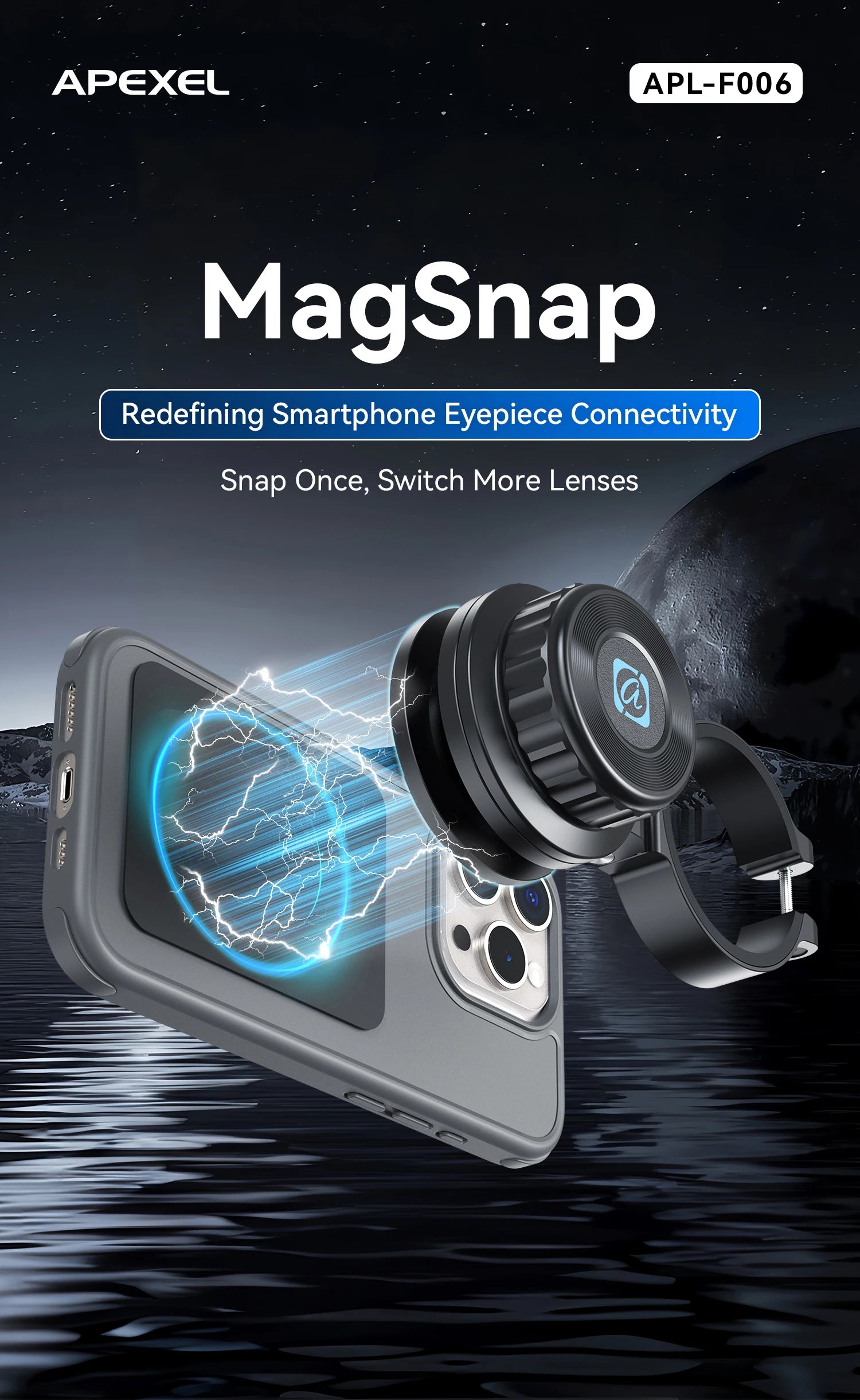 Adaptador Magnético APEXEL para Ocular de Telescopio y Celular