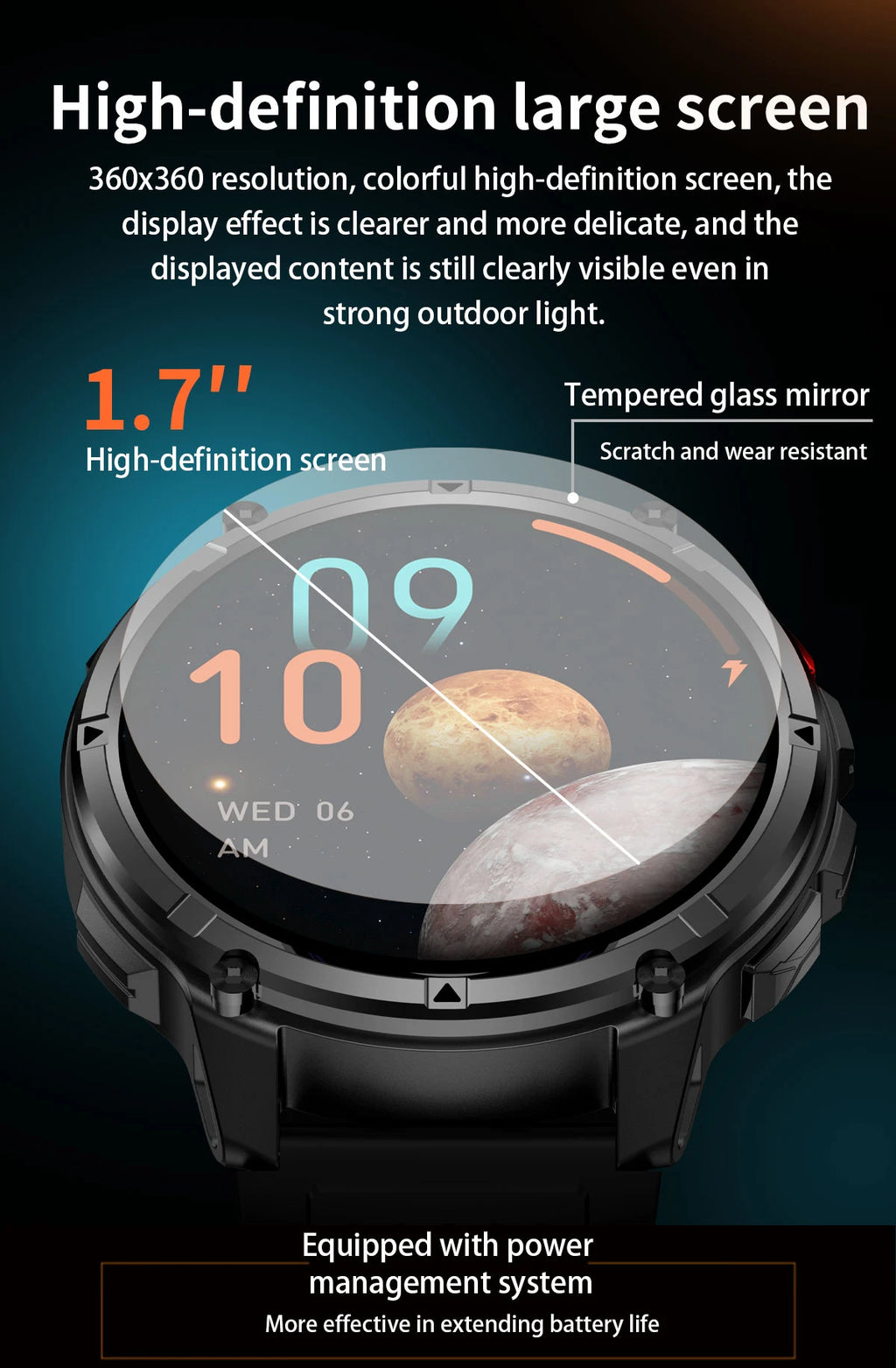 Reloj Inteligente AMOLED 1100mAh con Linterna LED, IP69 y Llamadas Bluetooth