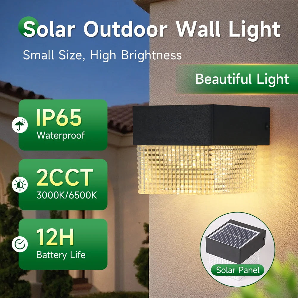 Lámpara Solar LED de Pared para Jardín - Impermeable con RGB