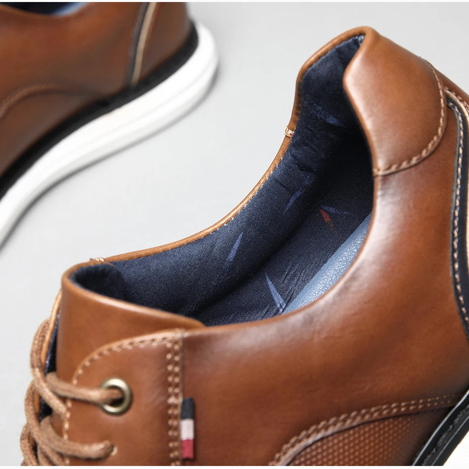 Zapatos de Hombre, Zapatos Casuales de Marca de Lujo, Cómodos, con Cordones, Estilo Ejecutivo, Zapatos de Vestir BHKH