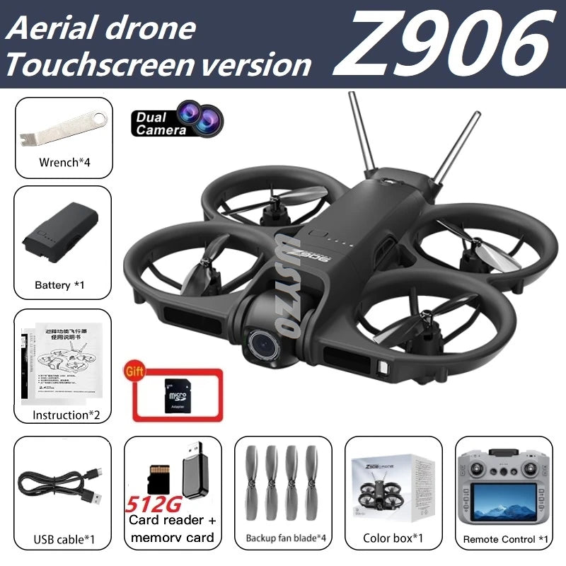 Mini Dron Z906 con Cámara HD WiFi FPV, Cuadricóptero RC, Fotografía Aérea