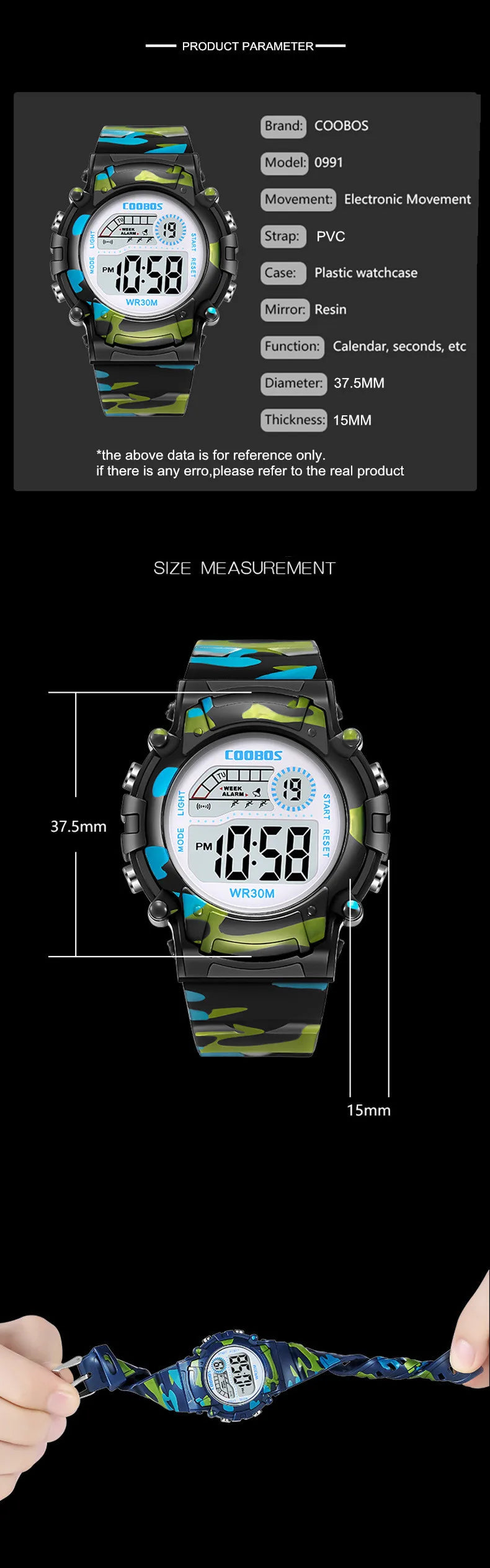 Nuevo reloj militar para niño, niño, niña, deporte, relojes digitales para niños, alarma, fecha, relojes luminosos impermeables, reloj electrónico para estudiantes
