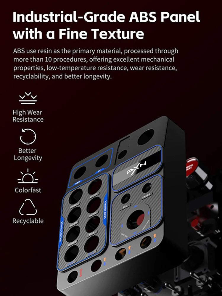 La caja de control central PXN-CB1 admite computadoras PC, con luces RGB personalizadas y 30 botones programables