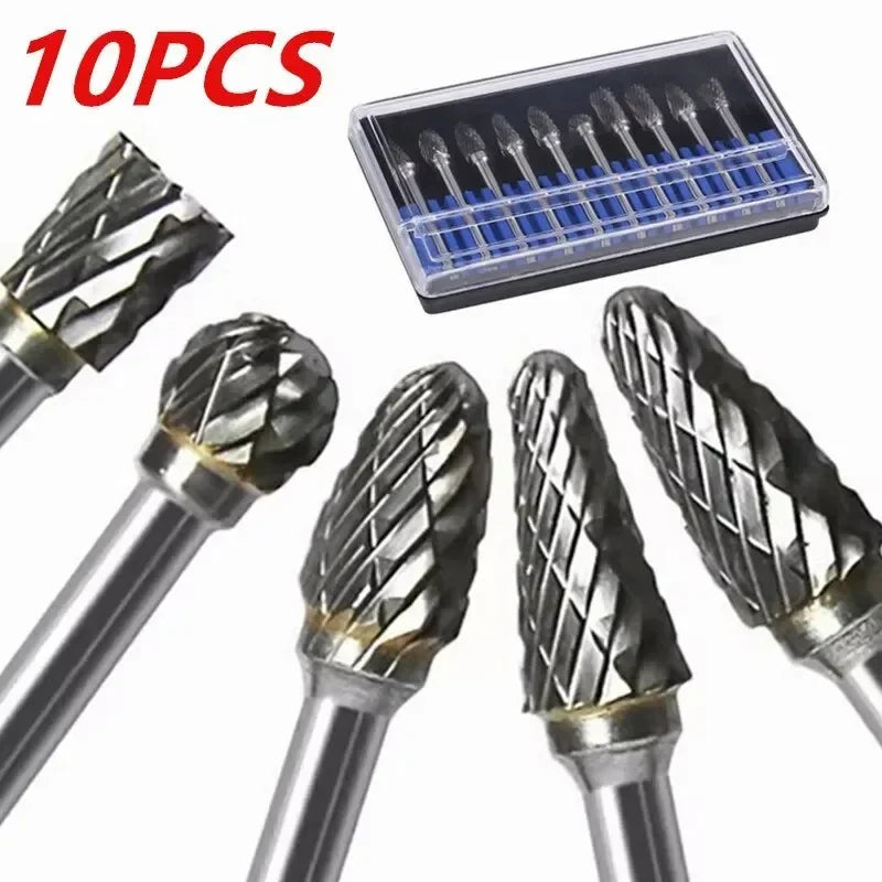 Set de 10 Fresas Rotativas de Carburo para Carpintería