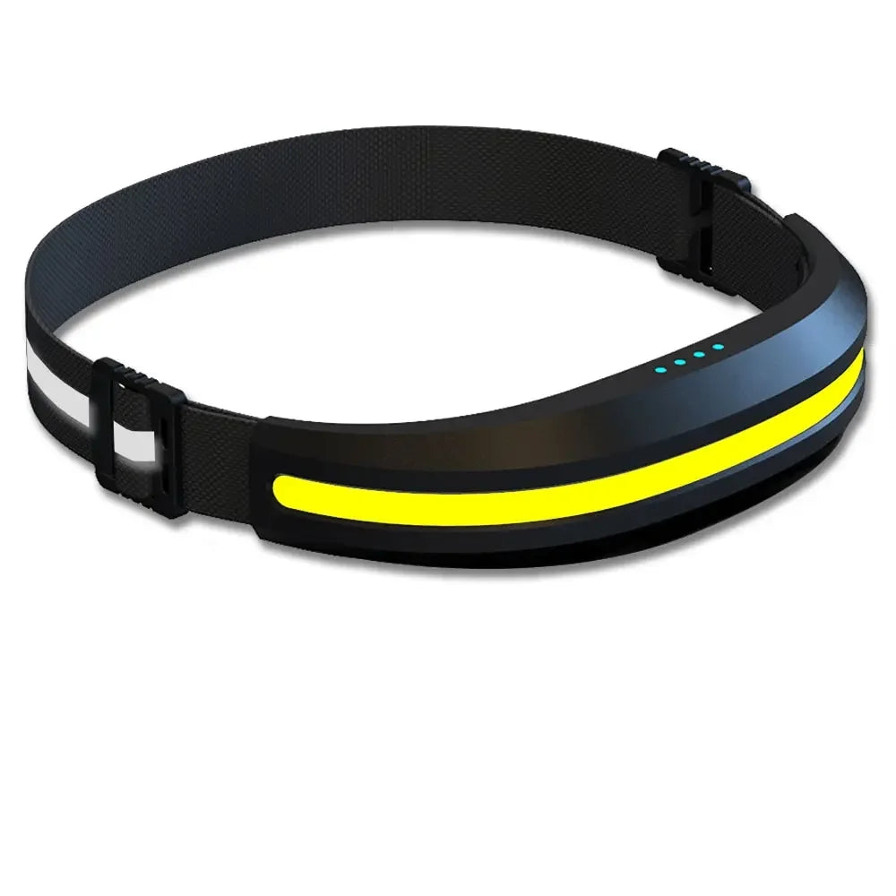 Linterna Frontal COB Recargable USB con Luz Blanca y Roja para Camping y Pesca