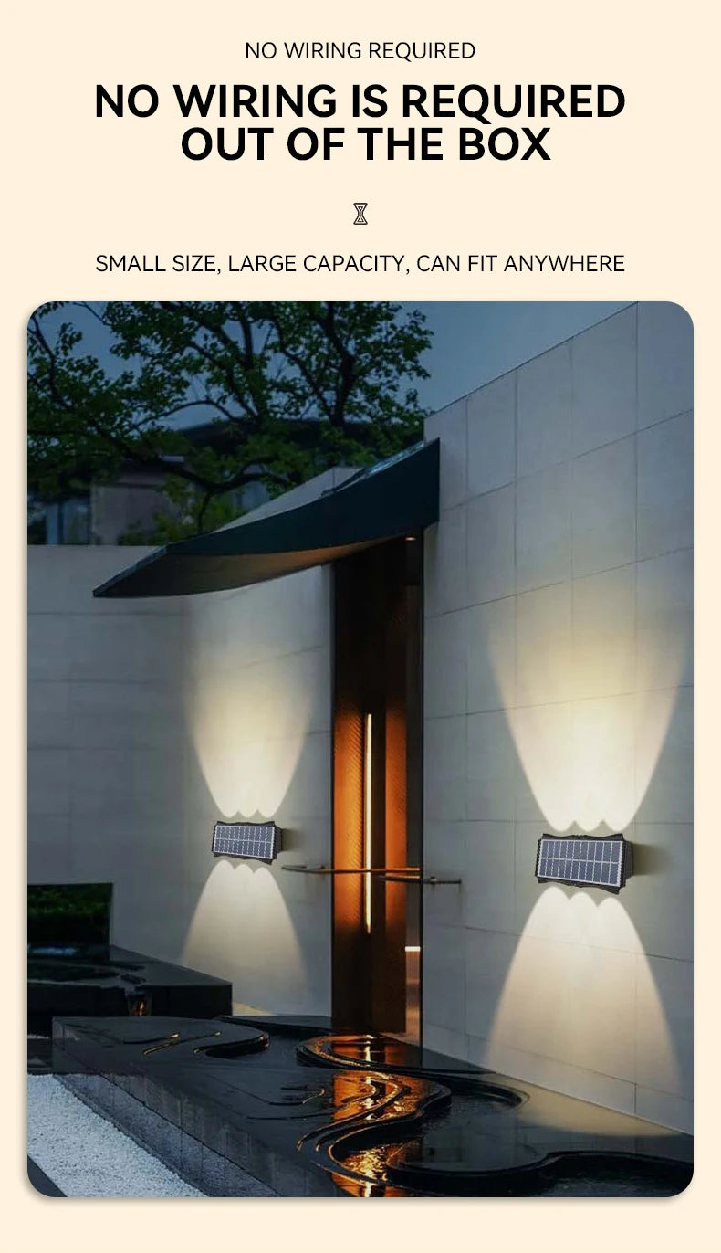 Lámpara Solar LED de Pared para Jardín - Impermeable con RGB