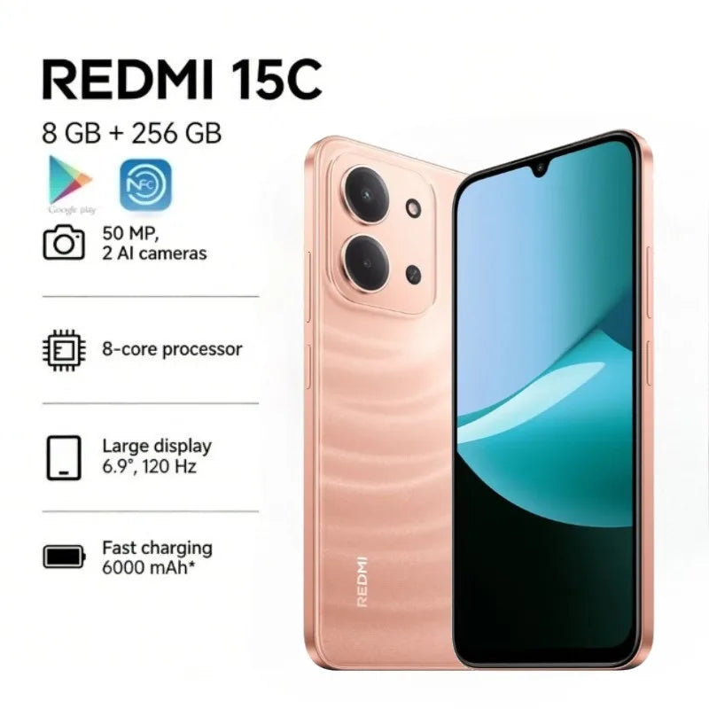 Redmi 15C 5G 8+256GB | Pantalla 6.88" | Batería 6000mAh