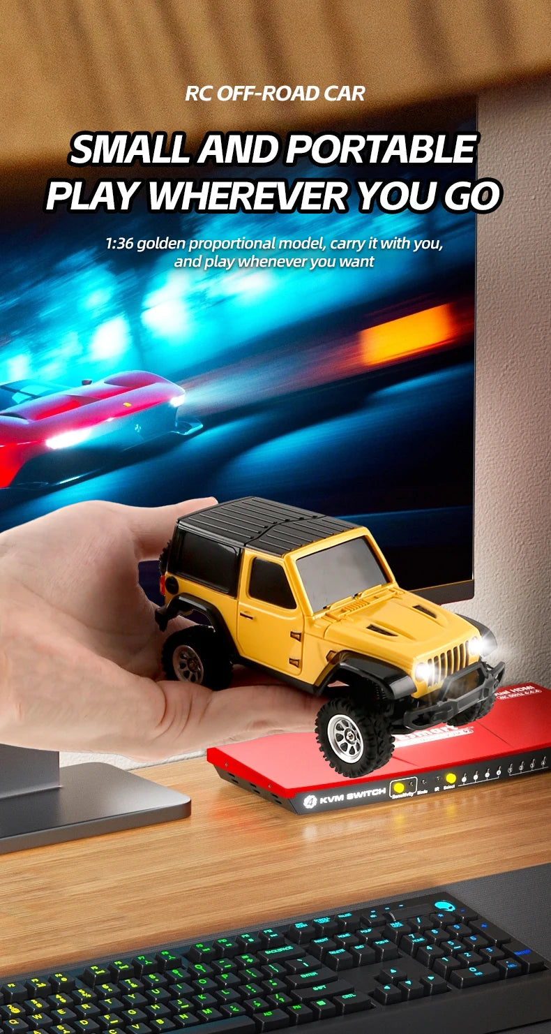 Coche Teledirigido Mini Crawler RC 4WD 1/36 con Luces