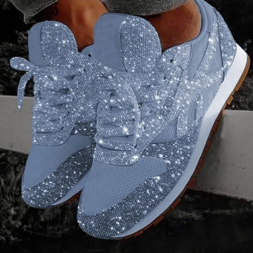 2025 nuevas zapatillas planas para mujer, zapatos vulcanizados ostentosos informales, zapatos de malla con cordones para mujer, zapatos de plataforma de talla grande a la moda para exteriores para mujer