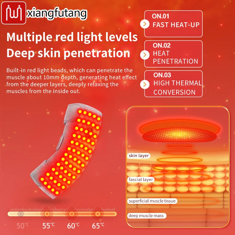 Masajeador de codo eléctrico con luz roja, ajuste de 3 niveles, relajación muscular y comodidad de las articulaciones, cuidado del codo para fanáticos/mayores de fitness