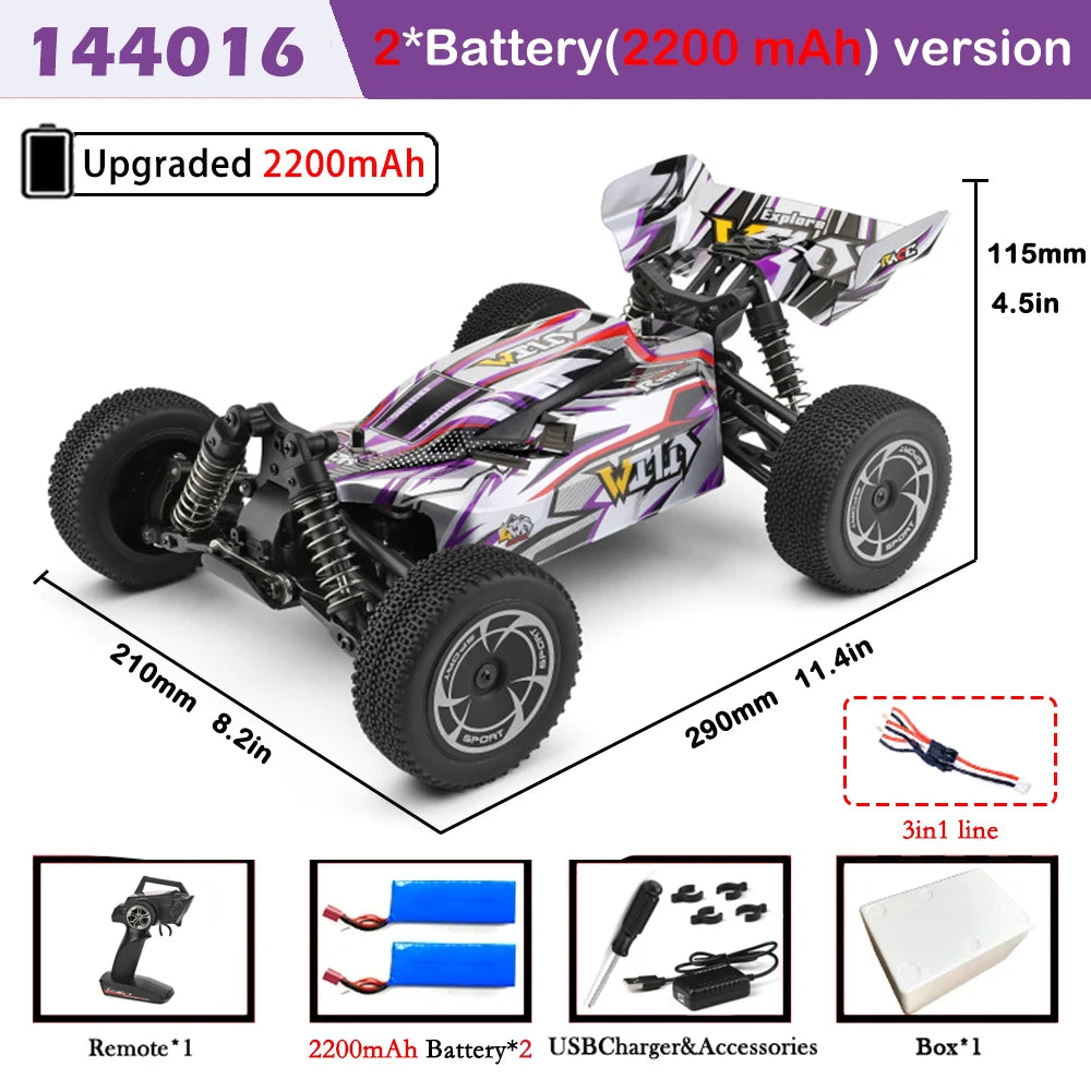 Coche RC 1/14, 35 KM/H, Motor 390, 4WD, Alta Velocidad Todoterreno