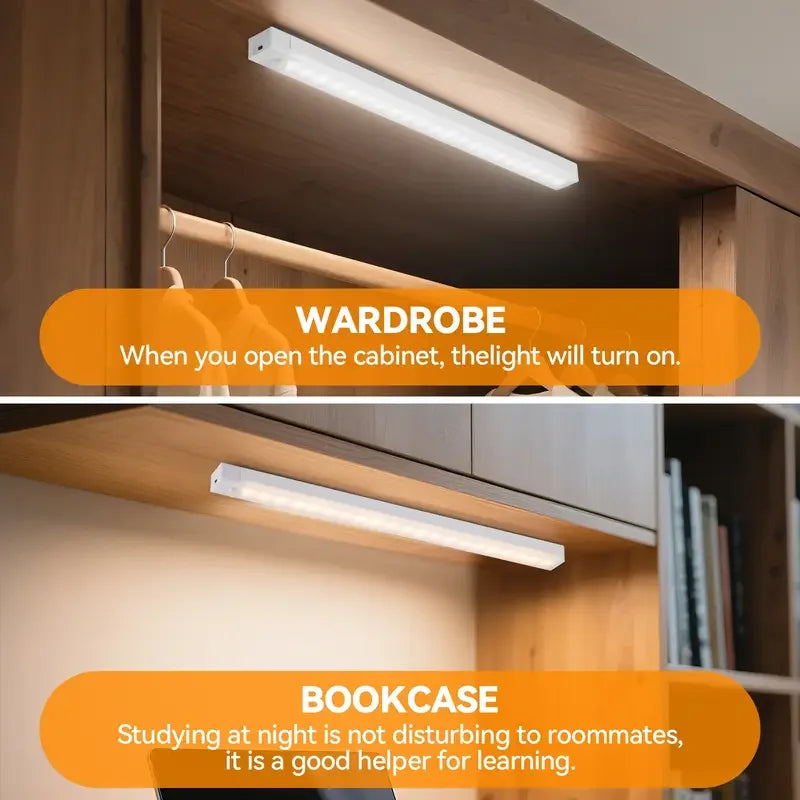 Luz de gabinete con sensor de movimiento LED recargable inalámbrica de 6 piezas - Ideal para armario, cocina, armario, escaleras - Noche con pilas
