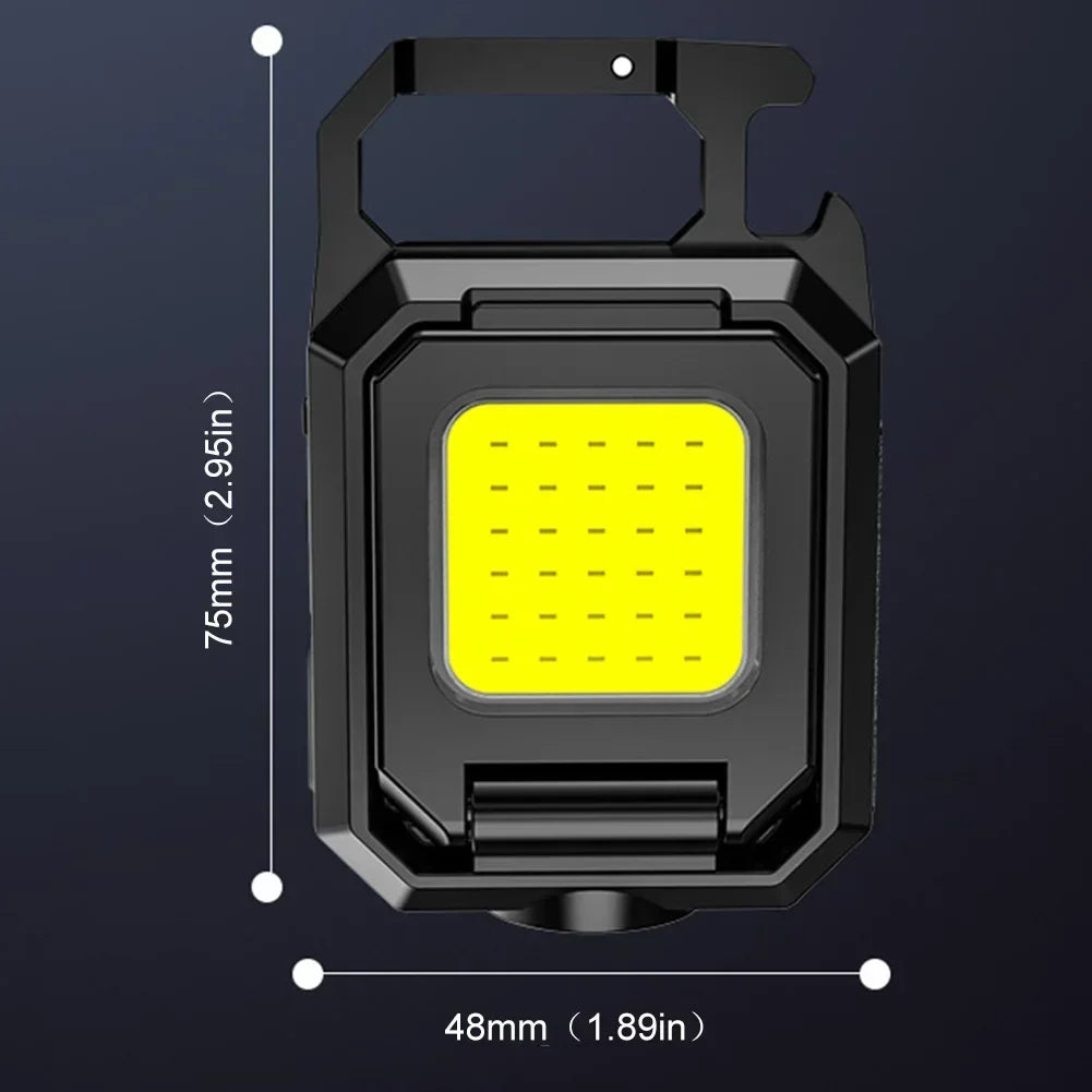 Mini Linterna LED Llavero COB Doble Recargable USB 1000LM Portátil