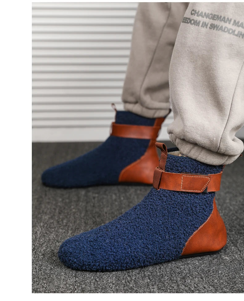 YRZL, zapatos para hombre, botas de invierno para hombre, zapatillas cálidas para hombre, zapatos planos suaves antideslizantes, zapatos casuales para hombre, cómodas zapatillas de interior para el hogar para hombre