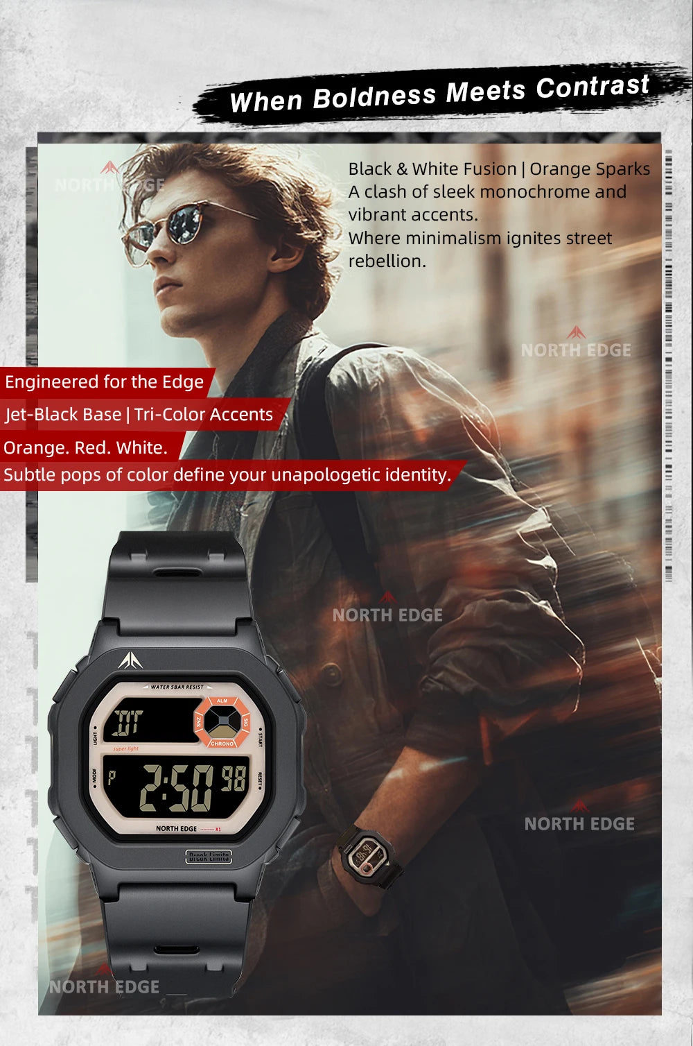 NORTH EDGE X1 Reloj Inteligente Digital 50M