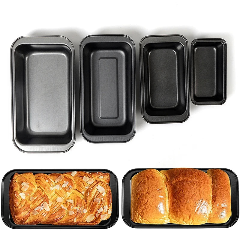 LMETJMA, sartén antiadherente para hornear pan, sartén para pan tostado de acero al carbono, utensilios de cocina rectangulares para hornear para Brownies, pan de carne JT233