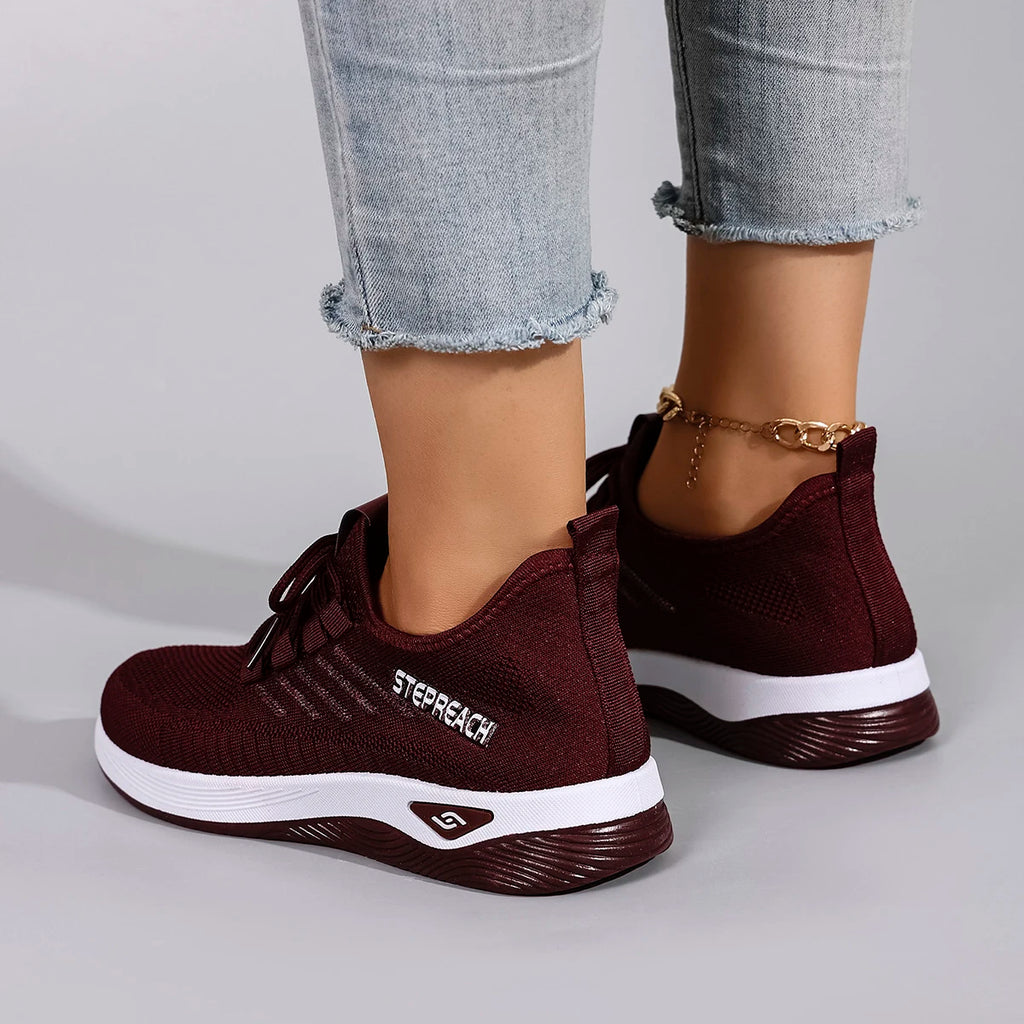 Primavera y otoño nuevos zapatos deportivos informales con cordones para mujer, cómodos, transpirables, ligeros y resistentes al desgaste