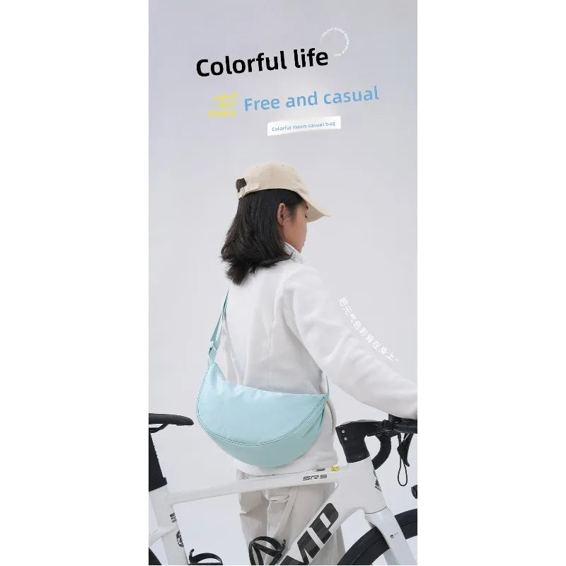 Bolso bandolera ligero para mujer con diseño luna, multicolor y uso diario