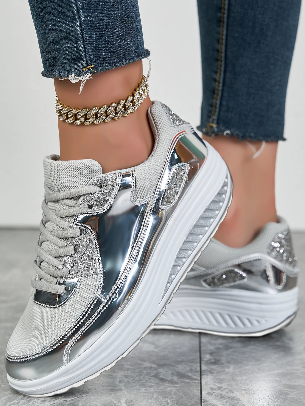 Zapatos deportivos de malla plana para mujer, calzado deportivo cómodo y transpirable con cordones, a la moda, para primavera y otoño