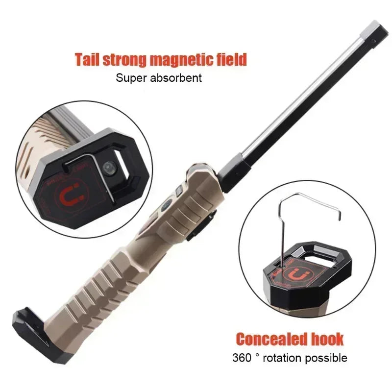 Lámpara de Trabajo Plegable USB Magnética para Camping