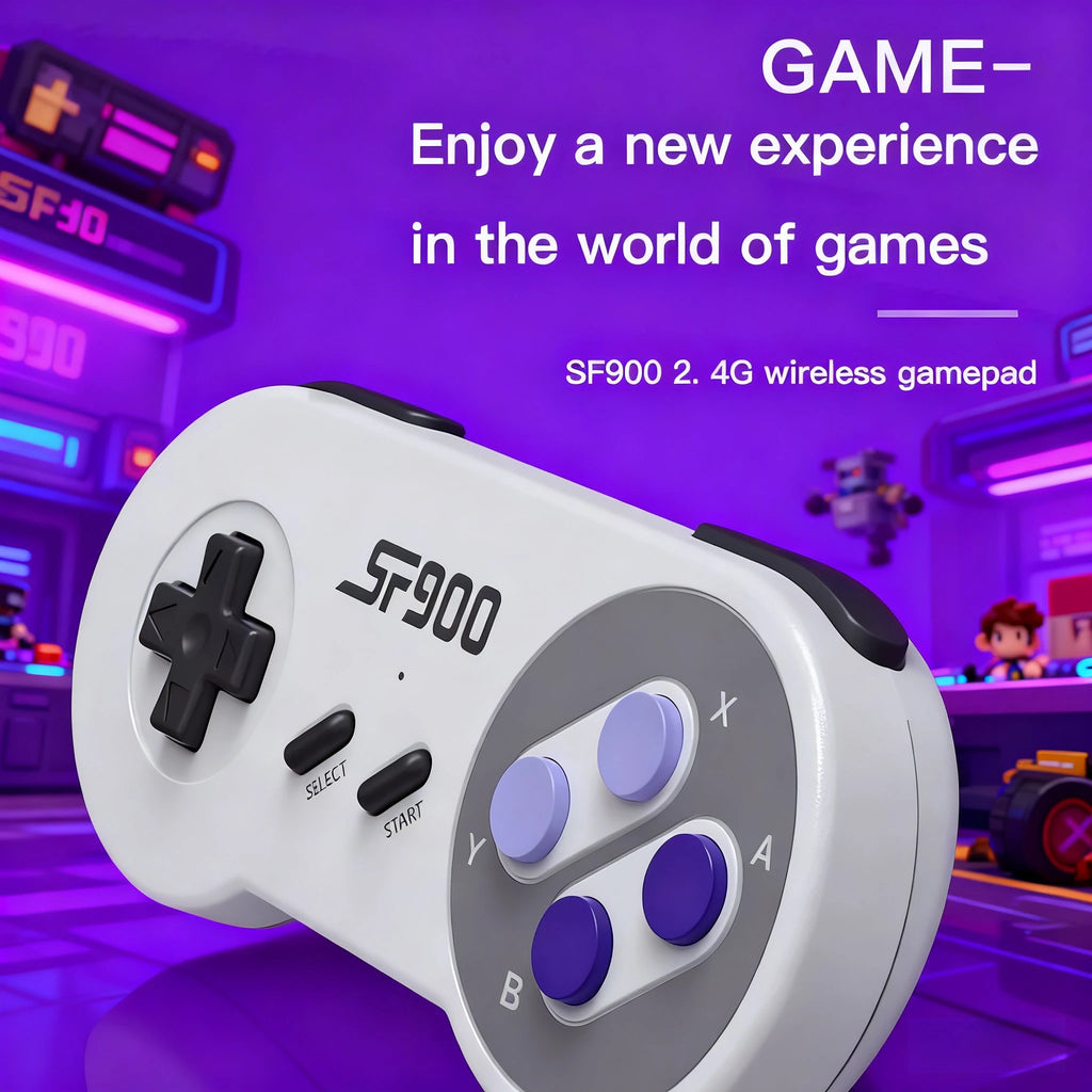 Consola de Videojuegos Retro HD SF900 con Más de 5000 Juegos Integrados, Mando de Juego para TV con 2 Controles Inalámbricos, Juego Clásico SNES