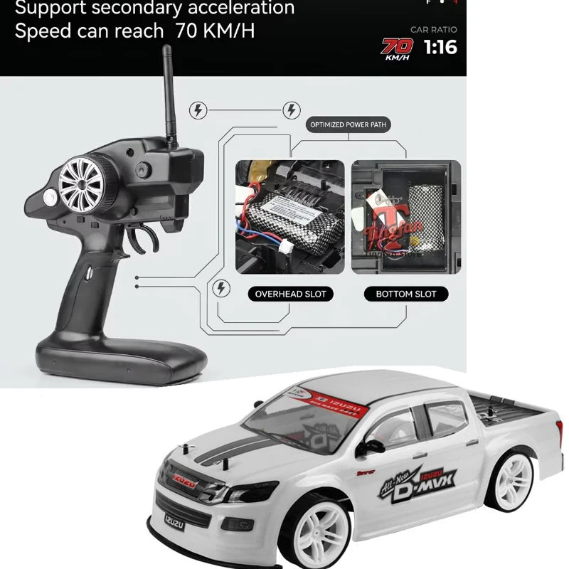 1:10 4wd 70 km/h Rc Drift Car ruedas a la deriva anticolisión todoterreno coches de carreras Rc todoterreno 4 × 4 juguetes Rc Drift Car de gran velocidad