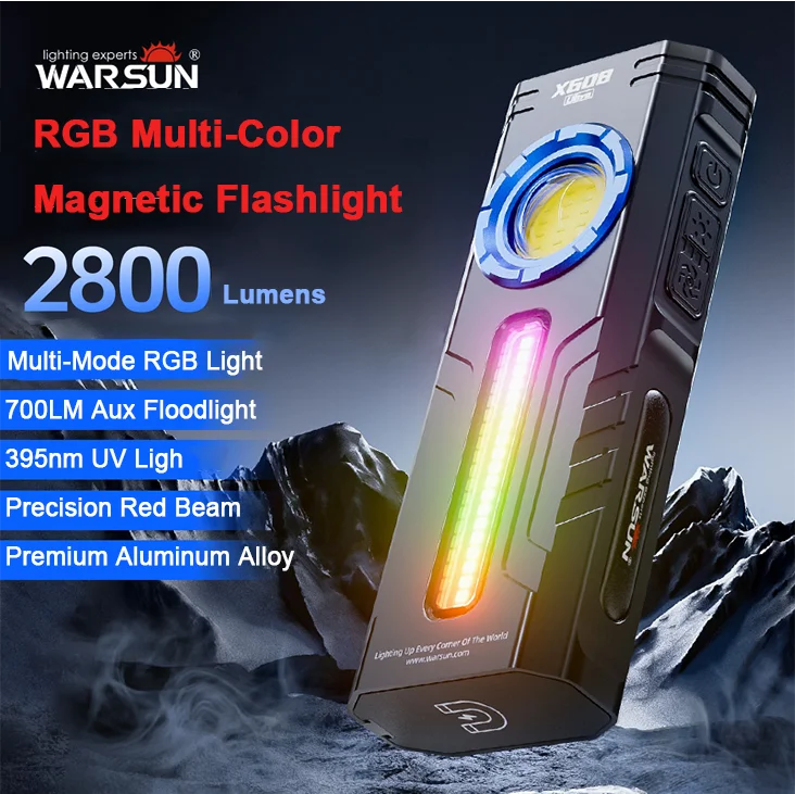 Linterna Recargable Warsun X608 Ultrabrillante para Hogar y Camping