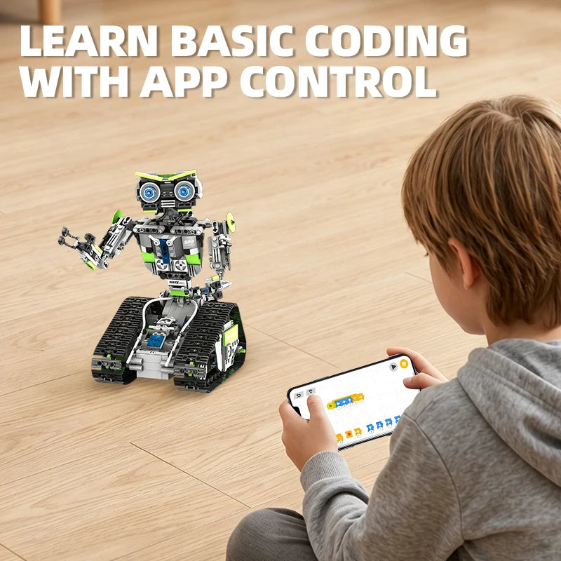 Bloques de construcción de robots con control remoto programable, juego de juguetes de ensamblaje electrónico de 757 piezas, decoración del hogar, regalos de cumpleaños y días festivos