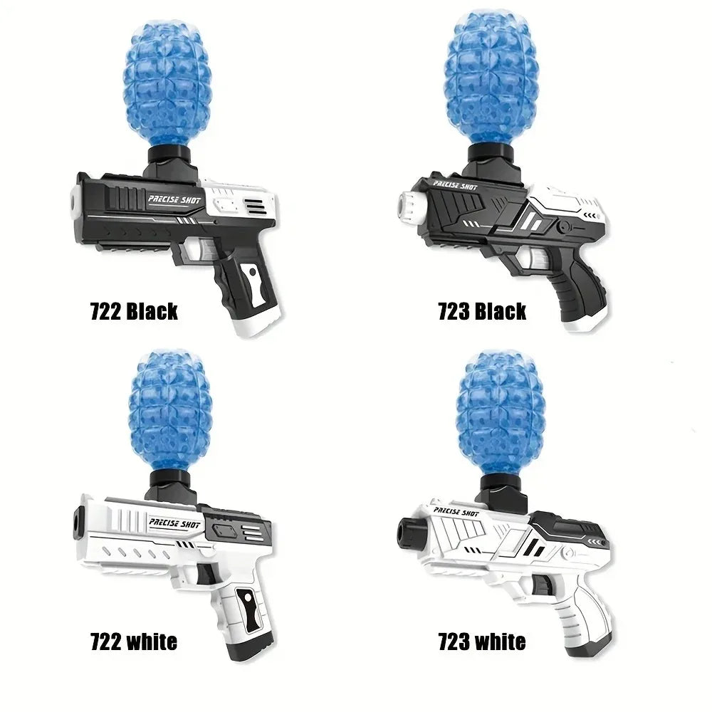 Blaster de bolas manual, pistola de juguete blasters de espuma de balas suaves, regalo genial (blanco y negro)