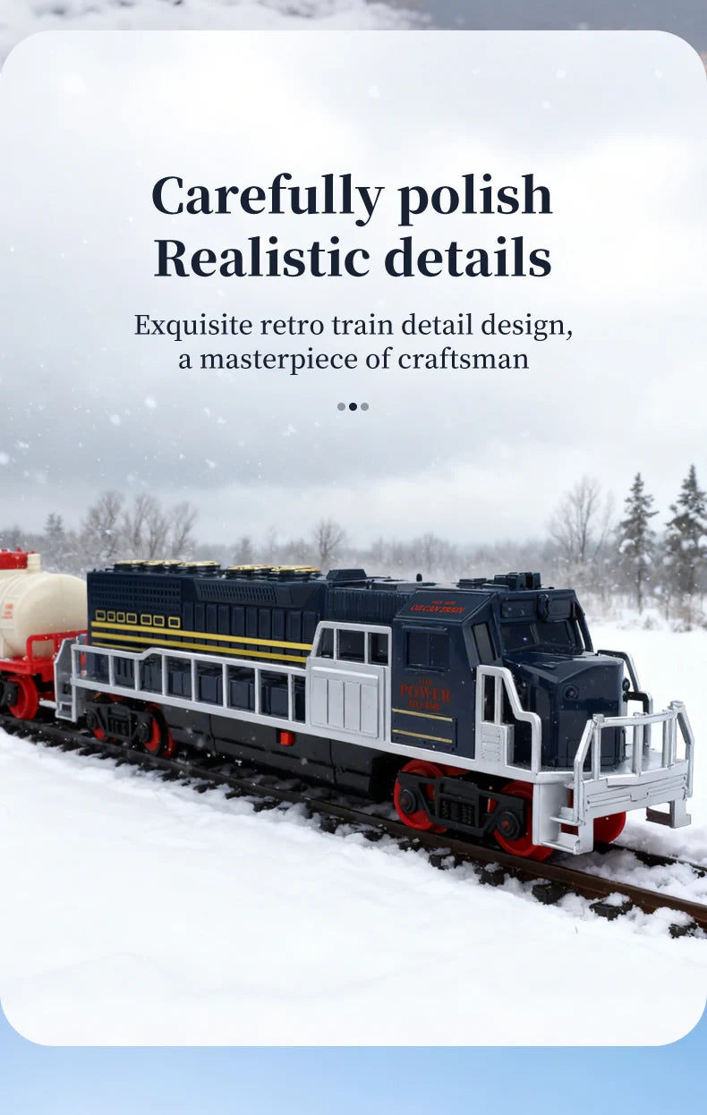 Tren Eléctrico de Juguete Vintage con Luces LED y Sonido para Niños