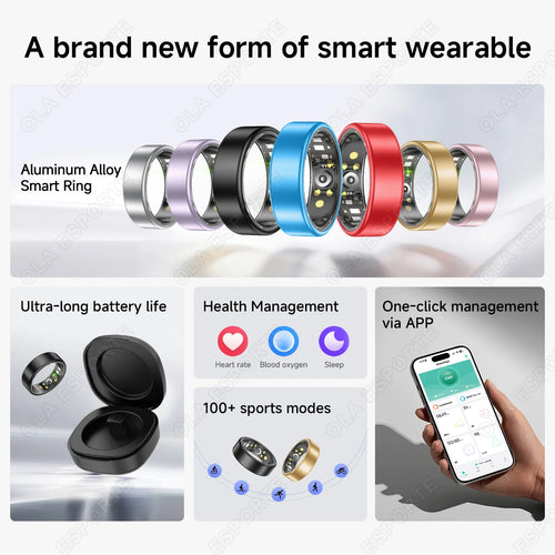 Anillo Inteligente R12 con Caja de Carga IP68