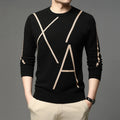 2025 nueva marca de moda de punto de gama alta de diseñador de lana de invierno suéter negro para hombre fresco otoño Casual Jumper ropa para hombre