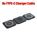 Cargador Inalámbrico Plegable 3 en 1 de Carga Rápida para Escritorio, Compatible con iPhone 17 16 15 14 13 Pro Max, iWatch 10 9 8 7 6, AirPods Pro 2
