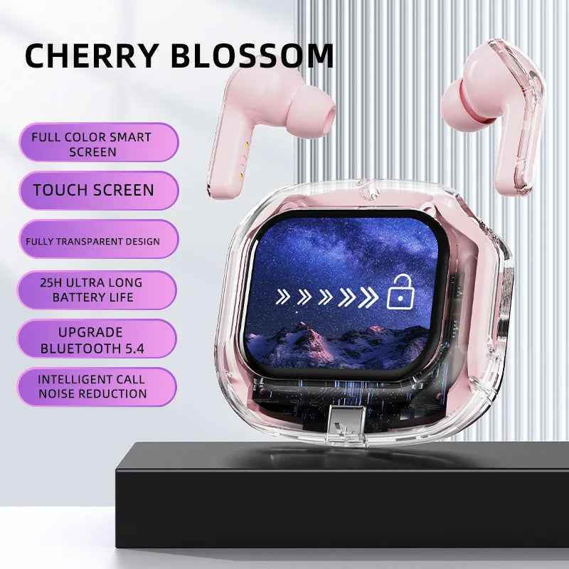 Auriculares Bluetooth TWS con Pantalla Táctil Multifunción, Auriculares Inalámbricos Inteligentes con Bluetooth, Calidad de Audio HiFi, Auriculares Empresariales