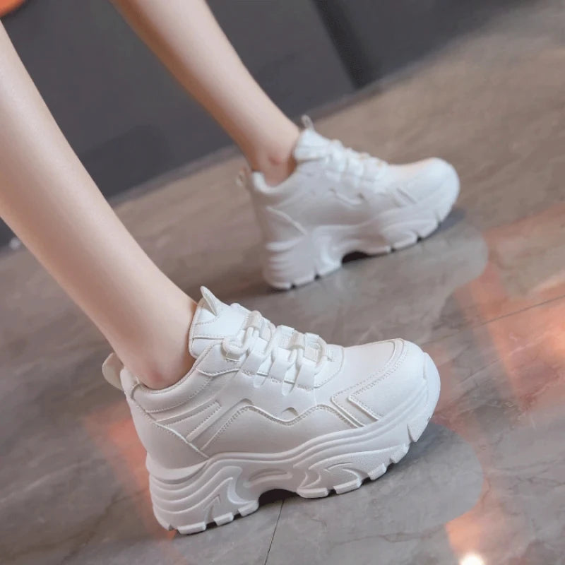 Zapatillas Deportivas para Mujer, Ligeras, Antideslizantes, con Plataforma Alta, Estilo Chunky, Zapatos con Alzas para Uso Diario y Fitness