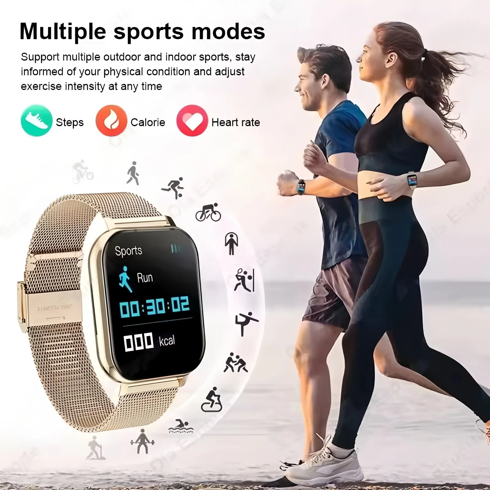 Nuevo SmartWatch hombres mujeres 2,02 Amoled BT llamada GPS Tracker NFC deporte impermeable ritmo cardíaco reloj inteligente rastreador de Fitness