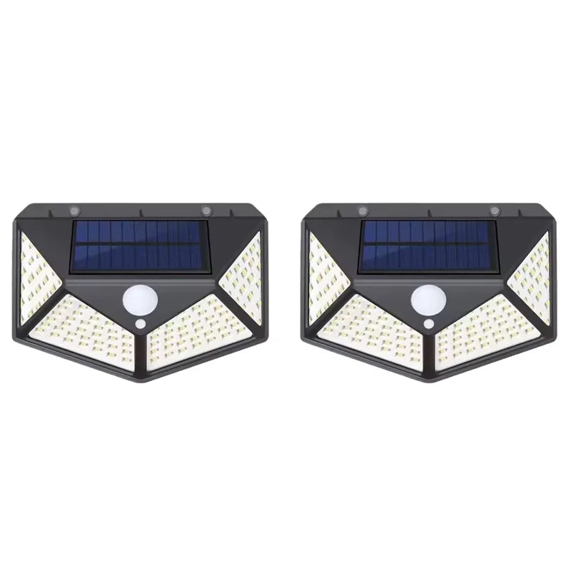 Lámpara Solar LED 100 Luces de Pared con Sensor de Movimiento
