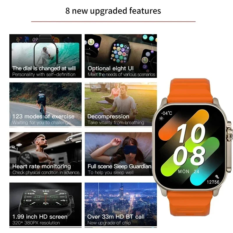 Reloj Inteligente Deportivo con Bluetooth, Alertas de Mensajes y Monitor de Salud