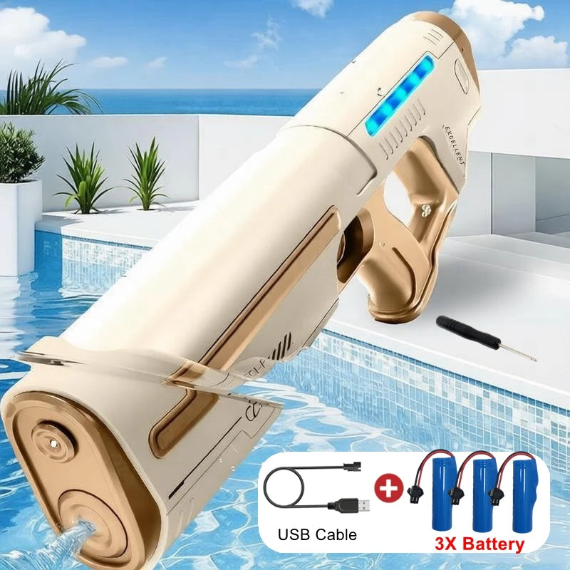 Pistolas de Agua Eléctricas Totalmente Automáticas para Adultos, Potentes, de Gran Capacidad, Juguete de Verano para Juegos al Aire Libre