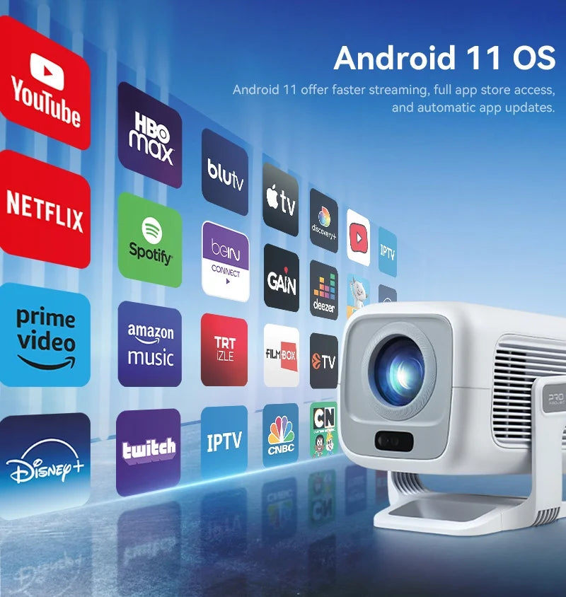 Proyector DITONG X3Plus HD Nativo 1080P Compatible con 4K WIFI6 BT5.4 Android Mini Proyector Portátil LED Proyector de Video para Cine en Casa