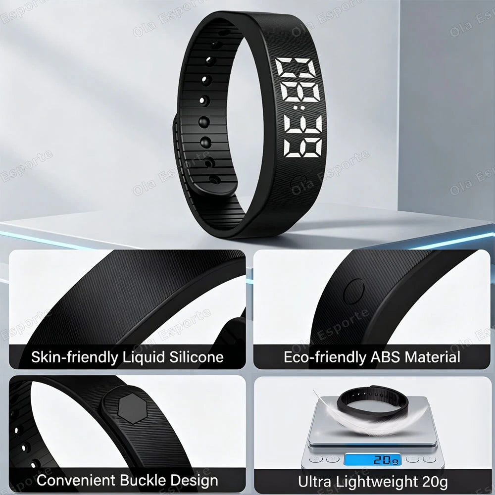 Reloj Despertador Vibratorio para Personas con Sueño Profundo, Despertador Silencioso, Pulsera Inteligente para Hombres y Mujeres, Ajustable, con Vibración, Modelo HW12