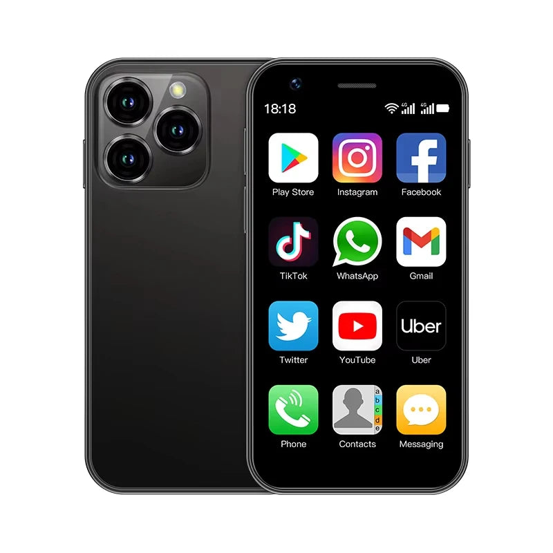 Mini Teléfono Inteligente ONEMYTH XS16 Azul de 3 Pulgadas |   4G Doble SIM Doble Modo de Espera |   Memoria de 3+64 GB |   Teléfono Pequeño con Reconocimiento Facial de Play Store